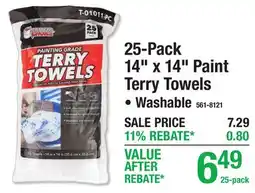 Menards 25-Pack 14 x 14 Paint Terry Towels offer