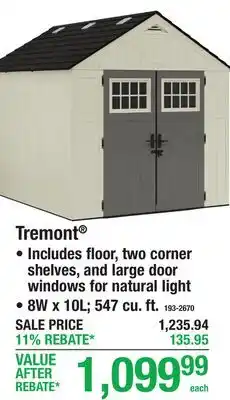 Menards LOW MAINTENANCE RESIN Tremont offer