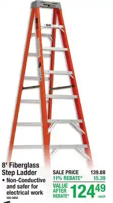 Menards 8' Fiberglass Step Ladder offer
