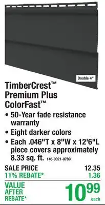 Menards Double 4 TimberCrest Premium Plus ColorFast offer