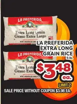 Torres Supermercado LA PREFERIDA EXTRA LONG GRAIN RICE offer