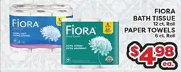 Torres Supermercado FIORA BATH TISSUE 12 ct. Roll PAPER TOWELS 6 ct. Roll offer