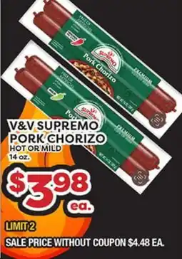 Torres Supermercado V&V SUPREMO PORK CHORIZO offer