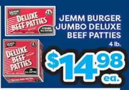 Torres Supermercado JEMM BURGER JUMBO DELUXE BEEF PATTIES offer