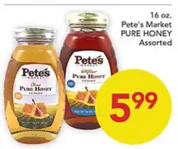 Pete's Fresh Market 16 oz. Pete's Market PURE HONEY offer