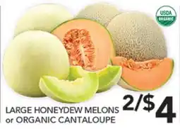 Pete's Fresh Market LARGE HONEYDEW MELONS or ORGANIC CANTALOUPE offer
