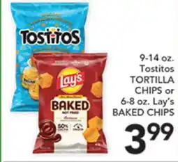 Pete's Fresh Market Tostitos TORTILLA CHIPS or Lay's BAKED CHIPS offer