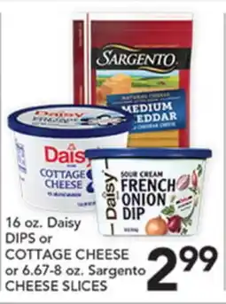 Pete's Fresh Market 16 oz. Daisy DIPS or COTTAGE CHEESE or 6.67-8 oz. Sargento CHEESE SLICES offer