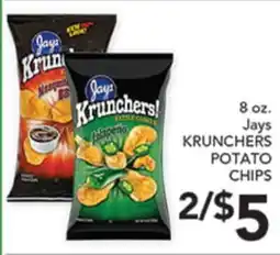 Pete's Fresh Market 8 oz. Jays KRUNCHERS POTATO CHIPS offer