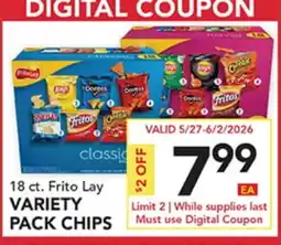 Pete's Fresh Market 18 ct. Frito Lay VARIETY PACK CHIPS offer