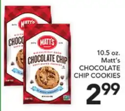Pete's Fresh Market 10.5 oz. Matt's CHOCOLATE CHIP COOKIES offer