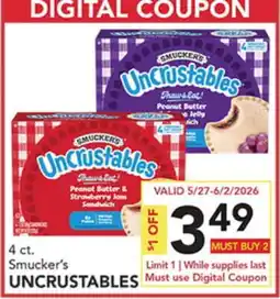 Pete's Fresh Market Smucker's UNCrustables offer