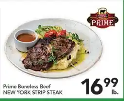 Pete's Fresh Market Prime Boneless Beef NEW YORK STRIP STEAK offer