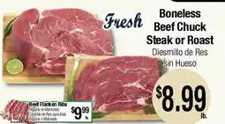 Big Saver Foods Boneless Beef Chuck Steak or Roast offer