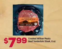 Grocery Outlet Crooked Willow Meats Beef Tenderloin Steak offer