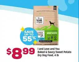 Grocery Outlet I and Love and You Baked & Saucy Sweet Potato Dry Dog Food offer