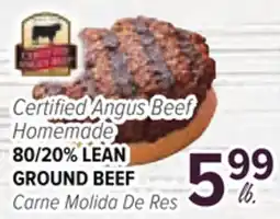 Cermak Fresh Market Certified Angus Beef Homemade 80/20% LEAN GROUND BEEF offer