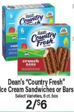 Angelo Caputo's Fresh Market Dean's Country Fresh Ice Cream Sandwiches or Bars offer
