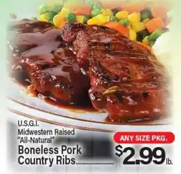 Angelo Caputo's Fresh Market U.S.G.I. Midwestern Raised All-Natural Boneless Pork Country Ribs offer