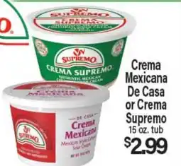 Angelo Caputo's Fresh Market Crema Mexicana De Casa or Crema Supremo offer