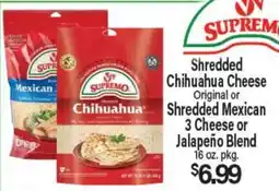 Angelo Caputo's Fresh Market Shredded Chihuahua Cheese Original or Shredded Mexican 3 Cheese or Jalapeño Blend offer