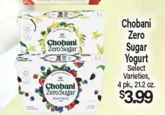 Angelo Caputo's Fresh Market Chobani Zero Sugar Yogurt offer