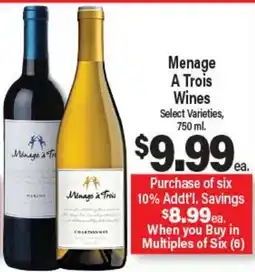 Angelo Caputo's Fresh Market Menage A Trois Wines offer