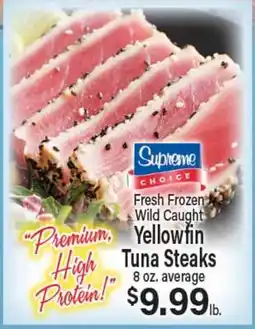 Angelo Caputo's Fresh Market Fresh Frozen Wild Caught Yellowfin Tuna Steaks offer
