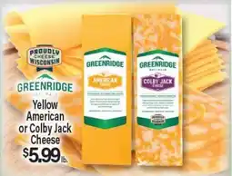 Angelo Caputo's Fresh Market GREENRIDGE Yellow American or Colby Jack Cheese offer