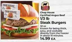 Sunset Foods Chop House Certified Angus Beef Steak Burgers offer
