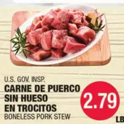 Carnicerias Jimenez U.S. GOV. INSPI. CARNE DE PUERCO SIN HUESO EN TROCITOS offer