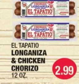 Carnicerias Jimenez EL TAPATÍO LONGANIZA & CHICKEN CHORIZO offer