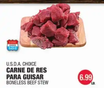Carnicerias Jimenez U.S.D.A CHOICE CARNE DE RES PARA GUISTAR offer
