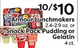 Rich's Fresh Market Armour Lunchmakers Snack Pack Pudding or Gelatin offer