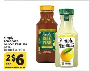 Simply Lemonade or Gold Peak Tea