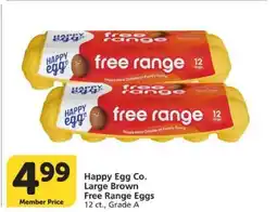 Albertsons Happy Egg Co. Large Brown Free Range Eggs offer