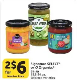 Albertsons Signature SELECT or O Organics Salsa offer