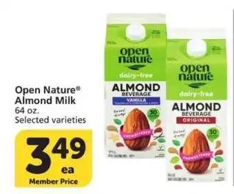 Albertsons Open Nature Almond Milk offer