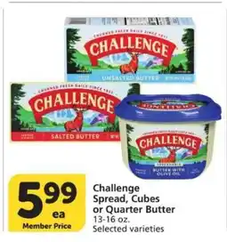 Albertsons Challenge Spread, Cubes or Quarter Butter offer