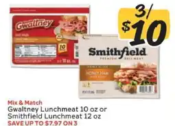 Winn Dixie Gwaltney Lunchmeat 10 oz or Smithfield Lunchmeat 12 oz offer