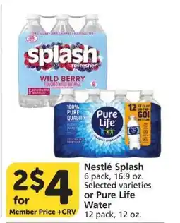 Albertsons Nestlé Splash or Pure Life Water offer