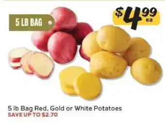 Winn Dixie 5 lb Bag Red, Gold or White Potatoes offer