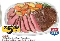 Winn Dixie USDA Choice Beef Boneless Top Round London Broil or Roast offer