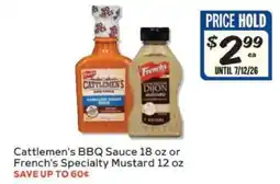 Winn Dixie Cattlemen's BBQ Sauce 18 oz or French's Specialty Mustard 12 oz offer