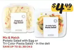 Winn Dixie Potato Salad with Egg or Tri-Color Pasta Salad offer