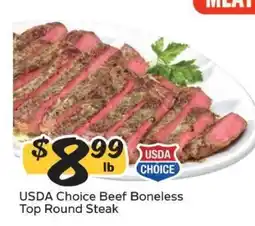 Winn Dixie USDA Choice Beef Boneless Top Round Steak offer