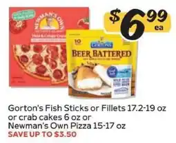 Winn Dixie Gorton's Fish Sticks or Fillets or Newman's Own Pizza offer