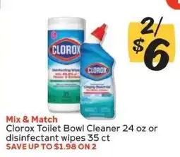 Winn Dixie Clorox Toilet Bowl Cleaner or Disinfectant Wipes offer