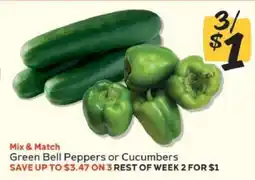 Winn Dixie Green Bell Peppers or Cucumbers offer