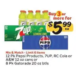 Winn Dixie Pepsi, 7UP, RC Cola, A&W, Gatorade offer